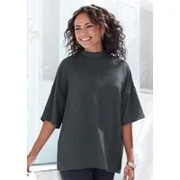 LASCANA Kurzarmshirt mit Stehkragen aus bügelfreier, luftiger Crêpe-Qualität