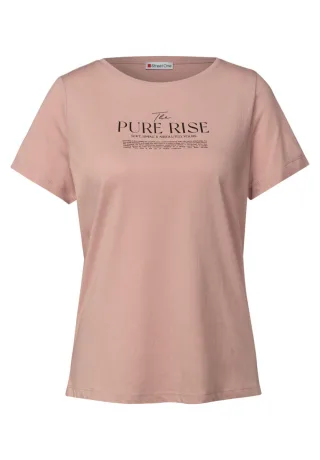 Street One - Shirt mit Wording Artwork pink - Gr. - 36