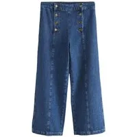 LAURA ASHLEY Weite Jeans Laura Ashley Jeans mit geknöpfter Front (1-tlg)