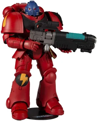 McFarlane Toys Warhammer 40000 Red Blood Angels Hellblaster Actionfigur mit 22 beweglichen Teilen Sammelfigur Warhammer mit Sammlerständer Basis - Ab 12 Jahren
