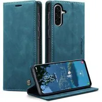 CaseMe Handyhülle Premium Hülle für Samsung Klapphülle Samsung A57 5G-Dunkles Zyanblau