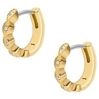 Fossil Paar Creolen Schmuck Geschenk Edelstahl ELLIS, mit Glasstein
