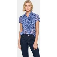 Saint Tropez Rüschenbluse LiljaSZ Crinkle SS Shirt Kunstfaser, Regular fit