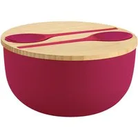 KESPER® Salatschüssel inkl. Salatbesteck, Polypropylen, (Set, 4-tlg), Deckel aus FSC®-zertifiziertem Bambus