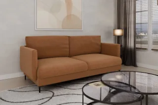 Sofa Designersofa HELMER 3-Sitzer Stoff Vibe Terracotta