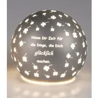 formano LED Dekolicht Kugel grau 12 cm - Nimm dir Zeit, LED fest integriert