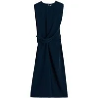 Bhoem Midikleid BHOEM Ärmelloses Midikleid aus drapiertem Satin (1-tlg)