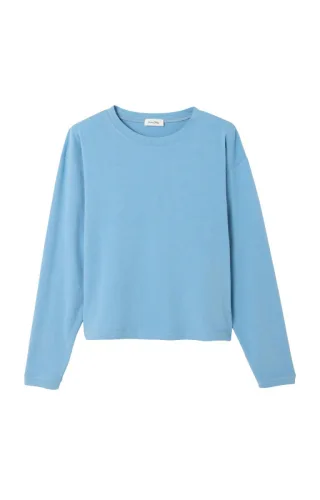 American Vintage - Langarm-T-Shirt blau - Gr. - S