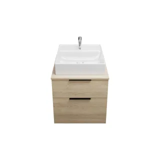 Burgbad Keramik Waschtisch-Set Eqio Eiche Dekor Cashmere/Alpinweiss, SGUP060F3180C0001 SGUP060F3180C0001