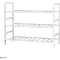 HTI-Living Schuhregal Schuhregal 3 Ebenen Anea Holz Weiß, Stück 1-tlg., Schuhablage Bambus