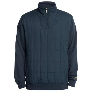 Lyle & Scott Hybrid Quilted Navy Blue Half-Zip Sweatshirt