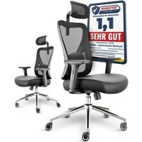 LUTIVO Bürostuhl Ergonomisch & Individuell Anpassbar, Home Office Schreibtischstuhl (Bürostuhl Alpha, Bravo), Einstellung für Sitzhöhe, Kopfstütze, Armlehnen und Rücken Support