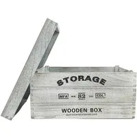 sesua Holzkiste Deko Holzkiste Storage aus Holz weiß grau