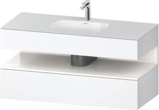 Duravit Qatego Einbauwaschtisch mit Konsolenwaschtischunterbau Weiß Matt 1200x550x600 mm - QA4787022 QA4787022180000