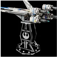Lieblingsmensch Standfuß Acryl Display Stand kompatibel zu LEGO 75399 Rebel U-Wing Starfighter (5mm Halterung, Hochwertiger Präsentationsständer, Schwebender Effekt, Display Stand), Drehbar & Neigbar, Nur Ständer kein Modell