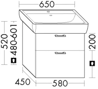 Burgbad Waschtischunterschrank System 30 Preisgruppe 1 Aqua 520x580x450 Eisblau Matt, WYKP058F5663 WYKP058F5663