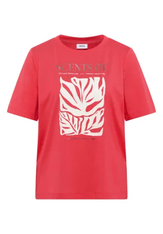 Cecil - T-Shirt mit Grafikprint rot/orange - Gr. - L