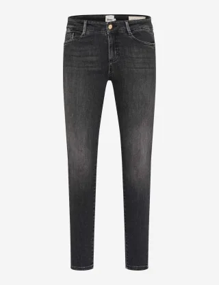 Brax Damen Five-Pocket-Hose Style ANA USED DARK GREY, denim dunkelgrau, Gr. 34