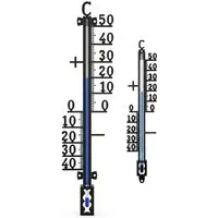 Lantelme Gartenthermometer 2er Set Metall Thermometer Analog Innen & Außen – 27,5 cm und 18 cm, Längen Auswählbar, Analoge Temperaturmessung, für Hauswand Balkon Wintergarten Terasse