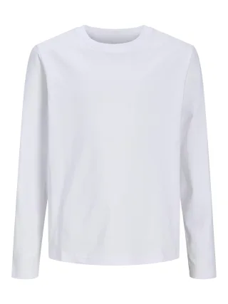 JACK&JONES - JJEORGANIC RLX TEE LS O-NECK NOOS JNR Bright White - Gr. - 140