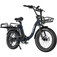 HITWAY E-Bike Cityrad 20*4,0 zoll Lasten-Elektrofahrrad mit 48V27Ah Akku bis 110-150km, 7 Gang shimano, Kettenschaltung, E-Klapprad mit 2 Körben, NFC,APP, StVZO