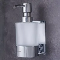 Dolvhin Seifenspender Wandmontage ohne Bohren, Glas Handseifenspender, Wandseifenspender, (Flüssigseifenspender, inkl. extra starkem 3M Klebestreifen), 250ml Milchglas