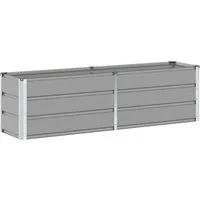 vidaXL Blumentopf Pflanzkübel Hellgrau 160 x 40 x 45 cm Stahl (1 St)