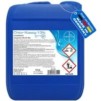 HERRLAN Poolpflege Chlor flüssig, (5 Liter, UNSTABILISIERT mit 13% Aktivchlorgehalt)