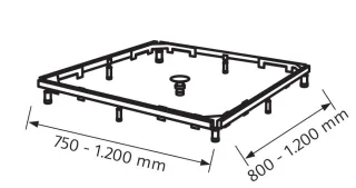 HSK Montagerahmen, für Marmor- Polymer-Duschwannen 75 x 80 bis 120 x 120, 590120 590120