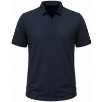 Allthemen Poloshirt Herren Waffelstruktur Poloshirt mit V-Ausschnitt Reverskragen Kurzarm