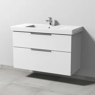 Sanipa 3way Waschtischunterbau zu Villeroy & Boch Subway 2.0 Waschtisch mit 2 Auszügen, Weiß-Soft UM61543