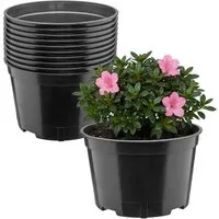 Garronda Blumentopf rund Kunststoff mit Drainagelöchern für Garten GD-0202 (10 St., 10er Set)