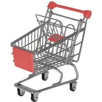 CEPEWA Spiel-Einkaufswagen Miniatur Einkaufswagen 9,5x14x12cm Eisen silber rot Handwagen