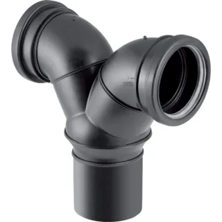 Geberit PE Wand-WC-Doppelbogen 90 Gr DN90/90/90 für senkrechte Montage 308923141