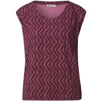 STREET ONE Kurzarmshirt LTD QR printed top w.elastic h