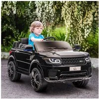 HOMCOM Elektro-Kinderauto Kinder-SUV mit Sicherheitsgurt, Belastbarkeit 30 kg, (1-tlg), Schwarz 110 x 68 x 52 cm