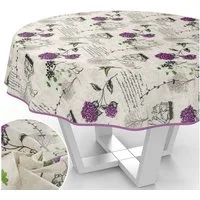 ANRO Tischdecke mit Blumen Botanik aus Stoff Tischwäsche mit Beschichtung Tischtuch (Einzelstück 1-tlg), auch als Gartentischdecke - mit Schutzschicht