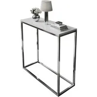 Lookway Konsolentisch MODERN HOCHGLANZ mit silberfarbenem, verchromtem Gestell (1x Konsole), Breite: 80/100 cm