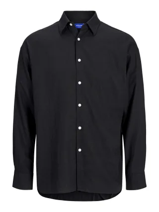 JACK&JONES - JORPAROS OVERSIZED SHIRT LS black - Gr. - XL