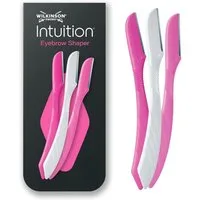 Wilkinson Augenbrauenrasierer Intuition Perfect Finish Eyebrow Shaper 3er Set, Kompakt & reisefreundlich, 3-tlg., 3er Set, Für Augenbrauen & Gesicht geeignet