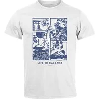 Neverless Print-Shirt Herren T-Shirt Japan Fuji Motiv Grafikshirt Life in Balance Asien mit Print