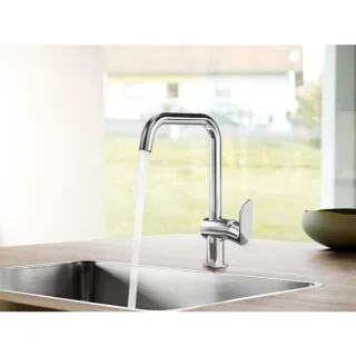 Hansa HANSABASIC Küchenarmatur 55562203 Hebel seitlich, schwenkbar, Ausladung 200mm, DN 15, chrom