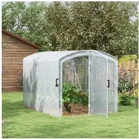 Outsunny Foliengewächshaus Winddichtes Tomatenhaus mit 1 Tür, für Garten, Balkon, BxTxH: 300 x 200 x 195 cm, BxLxH: 200 x 300 x 195 cm, Treibhaus 1-St., Gewächshaus, PE, Transparent