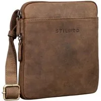 STILORD Schultertasche "Carson" Kleine Herren Leder Tasche