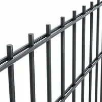 Terrasse2000 Doppelstabmattenzaun Doppelstabmattenzaun-Set (6/5/6), 63 cm, Anthrazit, 2,5 m Set