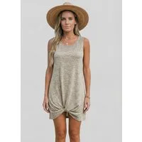 Cupshe Strandtop Mini-Cover-Up mit U-Hals und gedrehtem Saum