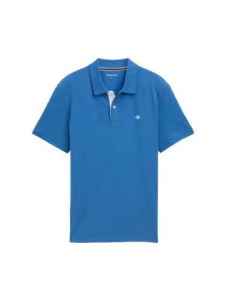 Tom Tailor - Basic Polo mit Logo blau - Gr. - L