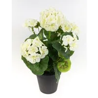Kunstblume Geranie im Topf 34cm LM Kunstpflanzen künstliche Blumen Pflanzen Pelargonium, Seidenblumen Roß, Höhe 34 cm, Weiß