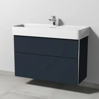 Sanipa 3way Waschtischunterbau zu Laufen VAL Waschtisch mit 2 Auszügen, Marine-Matt BP8241R