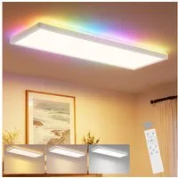 Nettlife LED Panel Schwarz/weiß 58x20 cm RGB dimmbar Deckenpanel Bürolampe 22W, LED fest integriert, Warmweiß Neutralweiß Kaltweiß, Farbwechsel Backlight für Werkstatt, Flur, Küche, Wohnzimmer